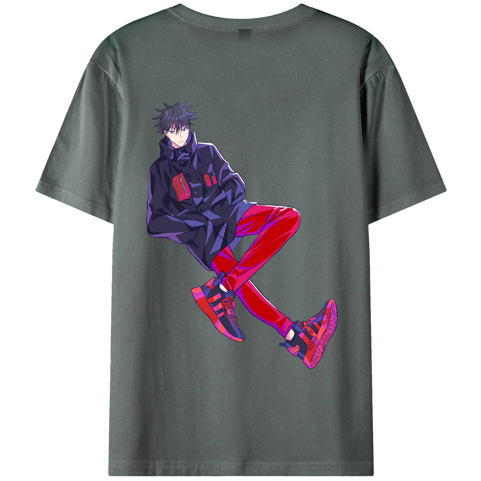（画像用） 呪術廻戦 Jujutsu Kaisen 綿100％ メンズ半袖Tシャツ（バックプリント） 通気性